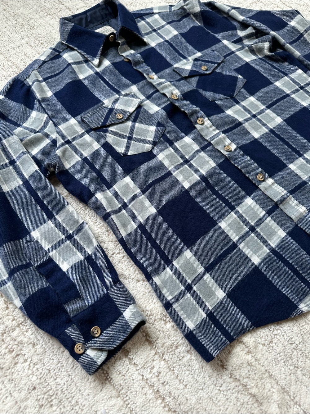 Vintage SEARS Flannel Button Down Shirt Large 16-16 1/2 Men’s 100% Acrylic - Picture 5 of 10